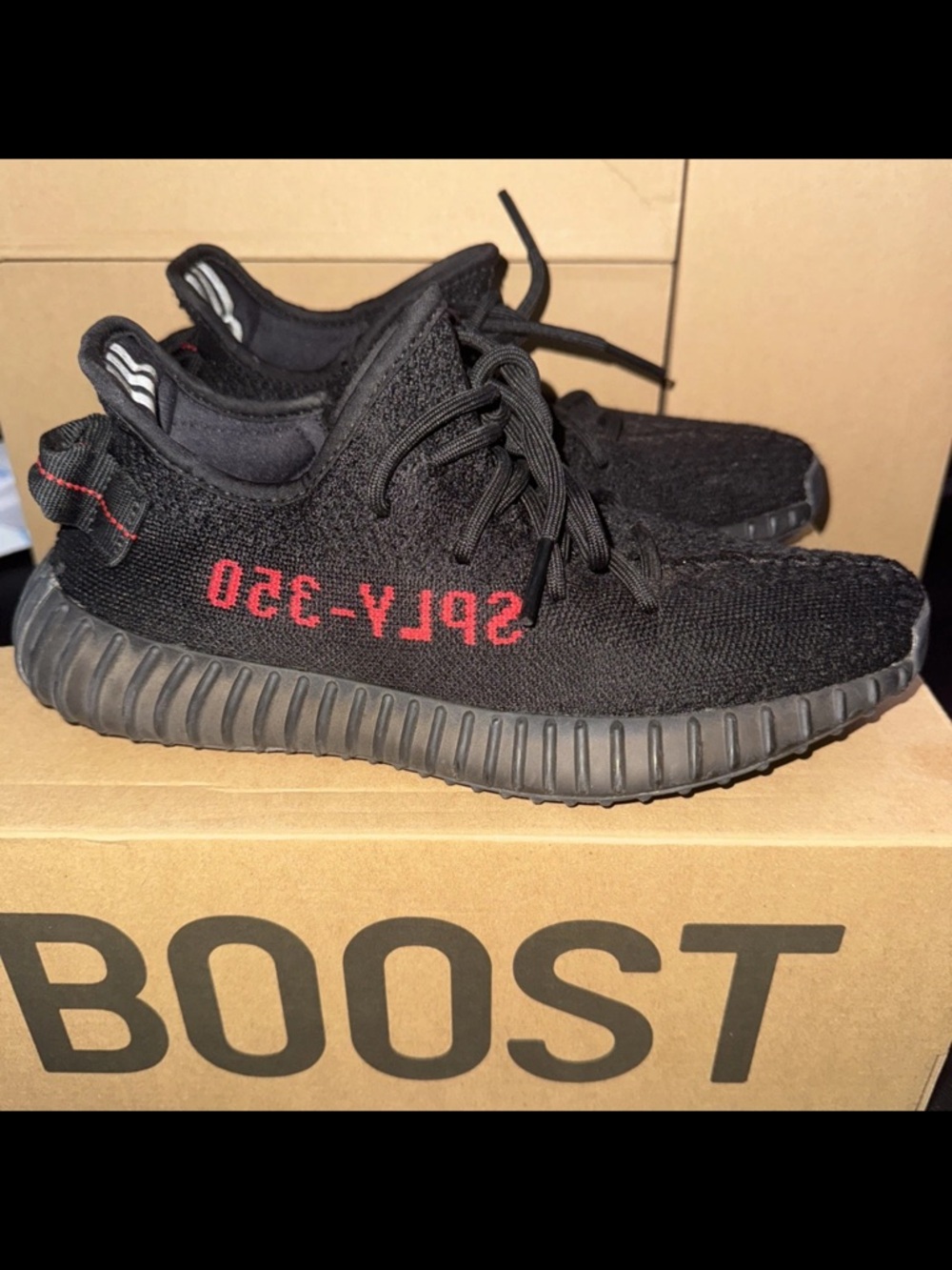 Yeezy Boost 350 V2 Black with Red Accents